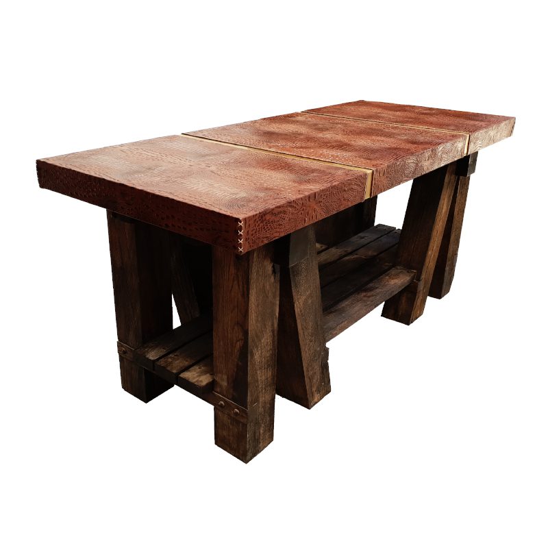 Modern African Zebra lodge trestle table - Image 5
