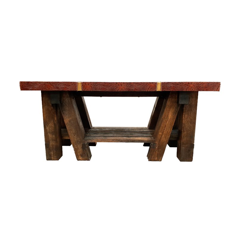 Modern African Zebra lodge trestle table - Image 4