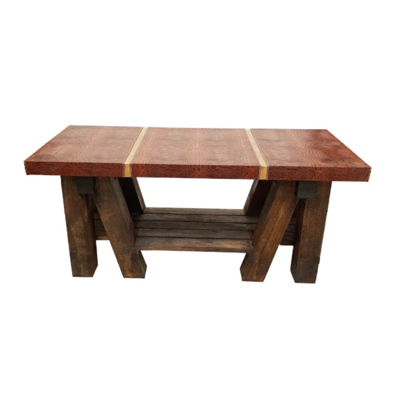 Modern African Zebra lodge trestle table - Image 3