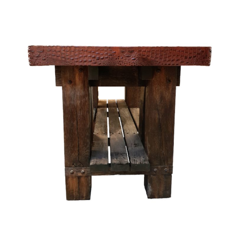Modern African Zebra lodge trestle table - Image 2