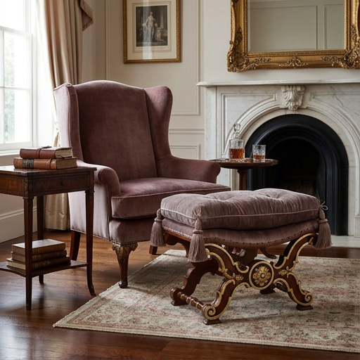 Empire Ornate X Leg Ottoman