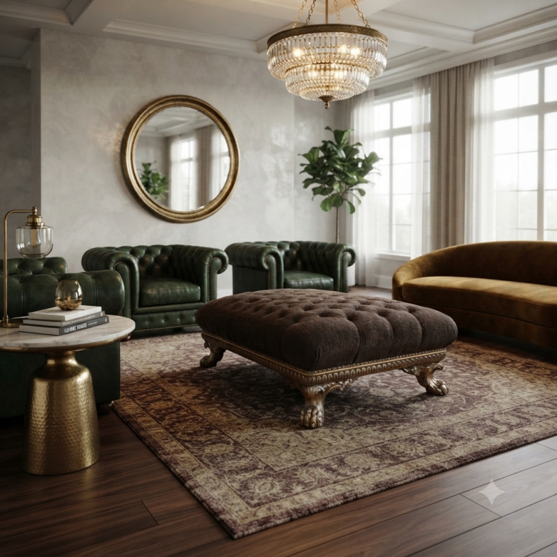 Lion Paw Ottoman