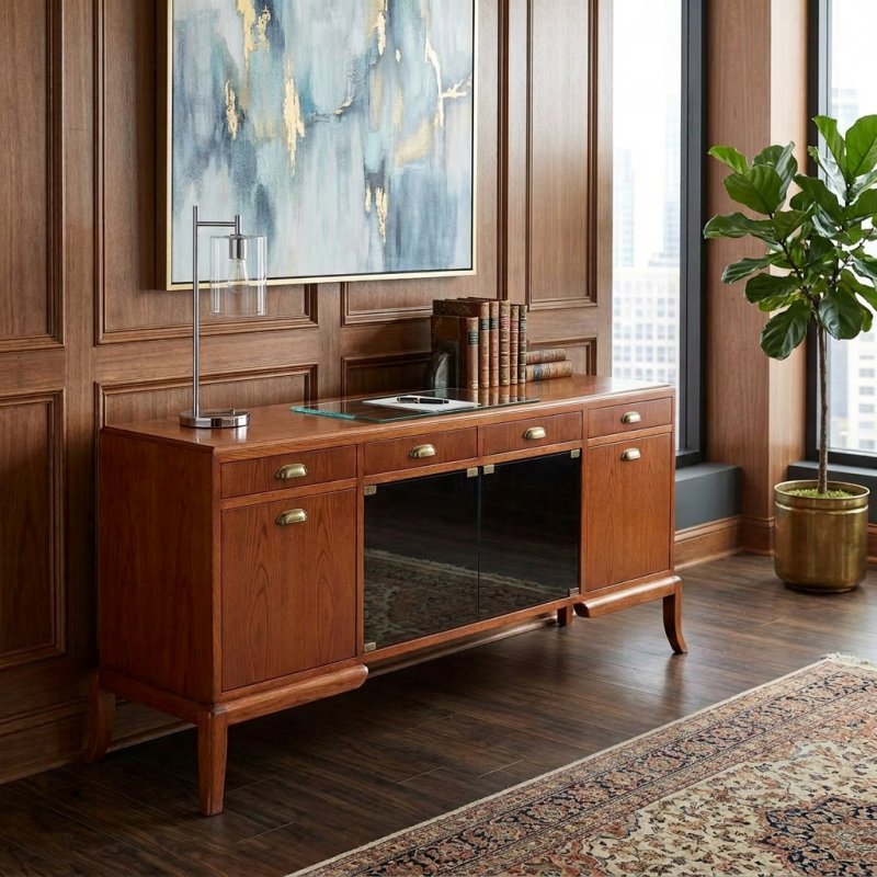 Glass-Front Desk