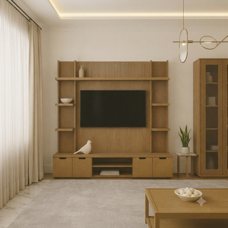 Oak TV & Display Unit